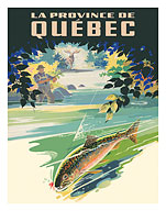 Province of Quebec (La Province de Québec) - Fly Fishing Fisherman - c. 1930 - Fine Art Prints & Posters