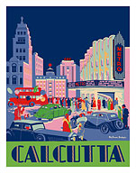 Calcutta, India - Metro Cinema - c. 1938 - Fine Art Prints & Posters