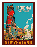 Haere Mai (Welcome) to New Zealand - Native Maori Women - c. 1920 - Fine Art Prints & Posters