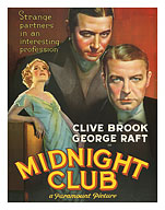 Midnight Club - Starring Clive Brook, George Raft, Helen Vinson - c. 1933 - Fine Art Prints & Posters