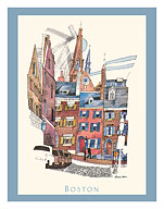 Boston, Massachusetts - Menu Cover - c. 1950's - Fine Art Prints & Posters