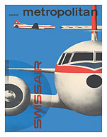 Convair Metropolitan Airliner (CV-440) - SwissAir - c. 1956 - Fine Art Prints & Posters