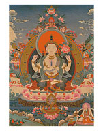 Avalokiteshvara, Chaturbhuja (The All Seeing Lord with Four Hands) - c. 1800's - Fine Art Prints & Posters