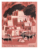 Taos Pueblo, New Mexico - Adobe Dwellings - c. 1968 - Fine Art Prints & Posters
