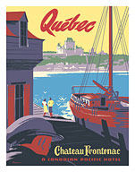 Château Frontenac - Québec, Canada - Canadian Pacific Hotel - c. 1947 - Fine Art Prints & Posters