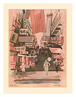 Hong Kong - Ladder Street Market - Menu Cover - c. 1970's - Fine Art Prints & Posters