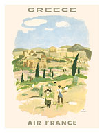 Greece - Acropolis of Athens - Shepherd and His Goats - c. 1958 - Fine Art Prints & Posters
