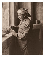 Zuni Bead Worker - Pueblo, New Mexico - The North American Indians - c. 1903 - Fine Art Prints & Posters