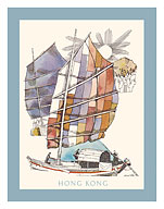 Hong Kong - Chinese Sampan Boat - c. 1960's - Fine Art Prints & Posters