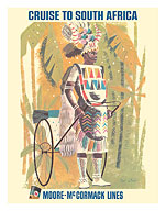 Cruise to South Africa - Durban Rickshaw Boy - Moore-McCormack Lines - c. 1960's - Fine Art Prints & Posters