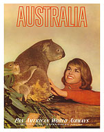 Australia - Koala Bears - Pan American World Airways - c. 1964 - Fine Art Prints & Posters