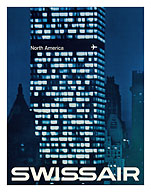 North America - SwissAir - Skyscraper c. 1964 - Fine Art Prints & Posters