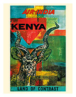 Kenya, Africa - Land of Contrast - Air India - Antelope - c. 1967 - Fine Art Prints & Posters