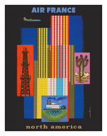 North America - American Collage Steamboat, Oil Rig, Skyscrapers, Cactus - c. 1958 - Fine Art Prints & Posters