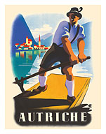 Austria (Autriche) - Austrian Plätten Boat - Hallstätter Lake - c. 1935 - Fine Art Prints & Posters