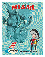 Miami, Florida - Tropical Fishes - Guest Aerovias Mexico - c. 1960's - Fine Art Prints & Posters