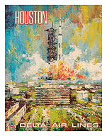 Houston, Texas - NASA Johnson Space Center - Delta Air Lines - c. 1970's - Fine Art Prints & Posters