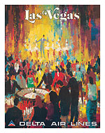 Las Vegas - Nevada - Delta Air Lines - Casinos & Entertainment - c. 1970's - Fine Art Prints & Posters