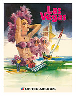 Las Vegas - Show Girls - United Airlines - c. 1970's - Fine Art Prints & Posters
