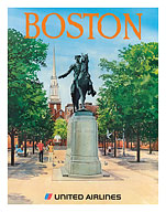 Boston, Massachusetts - Paul Revere Monument - United Air Lines - c. 1970 - Fine Art Prints & Posters