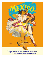 Mexico - Mexicana Airlines (CMA) - Affiliate of Pan American - c. 1950's - Fine Art Prints & Posters