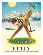 Italy - Winter and Summer On The Mountains - c. 1960 - Fine Art Prints & Posters