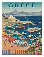Greece (Grece) - Athens - Bay of Castella - c. 1955 - Fine Art Prints & Posters