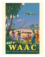 Africa - Fly by WAAC (West African Airways Corporation) - Africans - Niger River - c. 1940's - Fine Art Prints & Posters