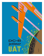 Douglas DC-8 Jetliner - UAT (Union Aéromaritime de Transport) - c. 1960's - Fine Art Prints & Posters