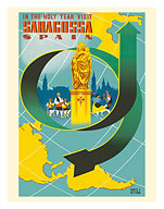 Saragossa, Spain - Holy Year Pilgrimage - Zaragoza - c. 1950's - Fine Art Prints & Posters
