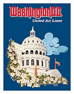 Washington, D.C. - U.S. Capitol Building - United Air Lines - c. 1973 - Fine Art Prints & Posters