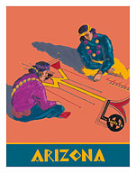 Arizona - Hopi Indians Sand Painting - Santa Fe Railroad - c. 1940's - Fine Art Prints & Posters