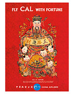 Fly CAL with Fortune - Tsai Shen Yeh, God of Wealth - China Airlines - Fine Art Prints & Posters