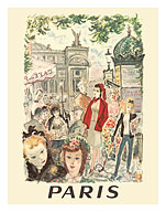 Paris, France - Sidewalk Café Near Opera National de Paris - c. 1962 - Fine Art Prints & Posters