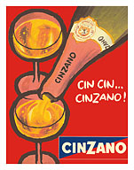 Cin Cin Cinzano - Asti Spumante - Italian Sparkling Wine - c. 1970 - Fine Art Prints & Posters