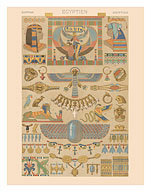 Egypt - Egyptian Hieroglyphs - Pharaoh Gods - c. 1888 - Fine Art Prints & Posters