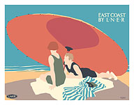 East Coast - Beach Umbrella - London & North Eastern Railway (LNER) - c. 1928 - Fine Art Prints & Posters