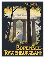 Switzerland - Bodensee-Toggenburgbahn Railway - c. 1910 - Fine Art Prints & Posters
