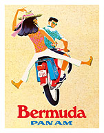 Bermuda - Couple on Scooter - Pan American World Airways - c. 1960's - Fine Art Prints & Posters