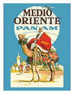 Middle East (Medio Oriente) - Camel Rider - Pan American World Airways - c. 1950's - Fine Art Prints & Posters