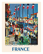 France - Nautical Jousting Sport in Hérault - c. 1960's - Fine Art Prints & Posters