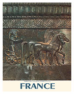 France - Châtillon-sur-Seine - Horse and Carriage Engraving - c. 1960's - Fine Art Prints & Posters