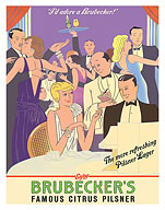 Enjoy Brubecker’s Famous Citrus Pilsner - c. 1930's - Fine Art Prints & Posters
