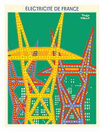 French Electricity (Électricité de France) - High Voltage Electric Towers - c. 1969 - Fine Art Prints & Posters