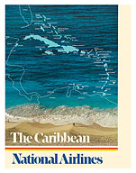 The Caribbean - National Airlines - c. 1970's - Fine Art Prints & Posters