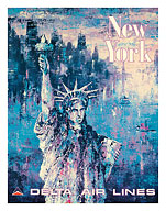 New York - Statue of Liberty - Delta Air Lines - c. 1960's - Fine Art Prints & Posters