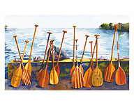 Hoe Wa'a - Hawaiian Canoe Paddles - Fine Art Prints & Posters