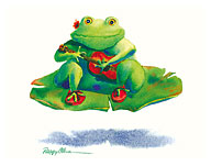 Lily Love - Hawaiian Frog (Poloka) with Ukulele - Fine Art Prints & Posters