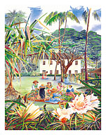 Na Hana Lei O Punahou - Hawaiian Leimaking Women - Punahou School - Fine Art Prints & Posters