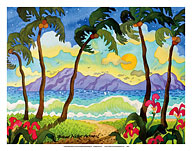 Tropical Palms - Beach Paradise - Hawaii - Hawaiian Islands - Fine Art Prints & Posters